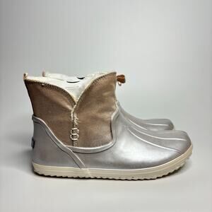 Sperry Girl's Waypoint Ankle Duck Boot in Blush/Silver
